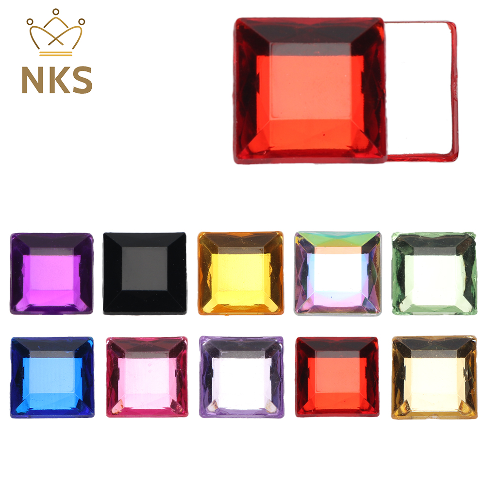 NKS 10mm 12mm Faceted Square C - Hotfix Rhinestone Sheet recension och pris