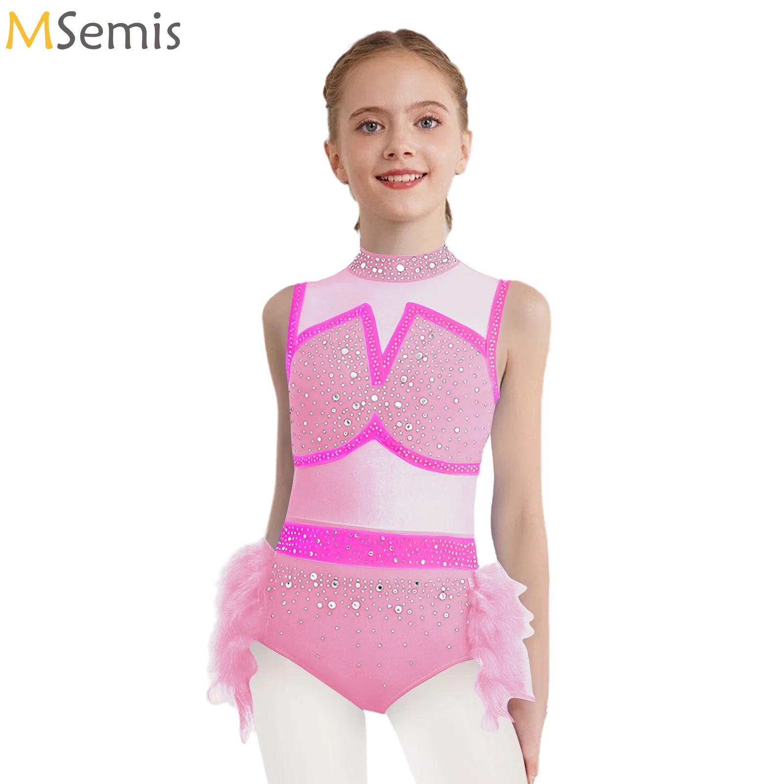 Kids Girls Jazz Latin Dance Fe - Rhinestone Banding Trim recension och pris