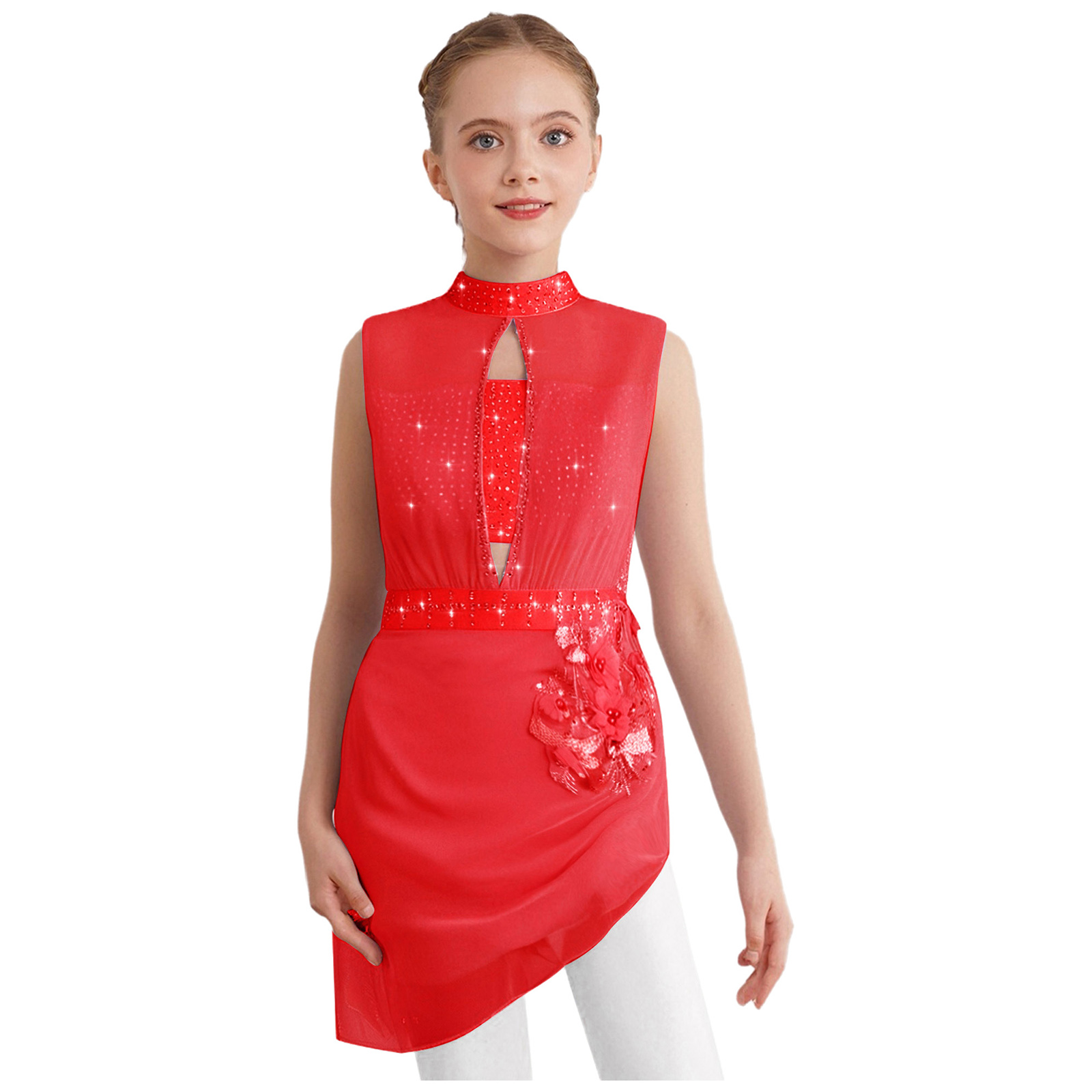 Kids Girls Jazz Latin Dance Fe - Rhinestone Banding Trim recension och pris