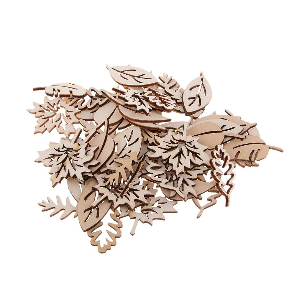 50 Pieces Wooden Leaves Embell - Christmas Craft Embellishment recension och pris