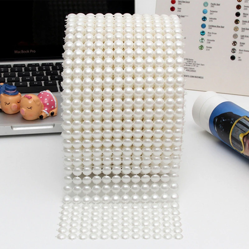 1 Yard 12 Rows 8.6mm Pearl Mes - Hotfix Rhinestone Sheet recension och pris