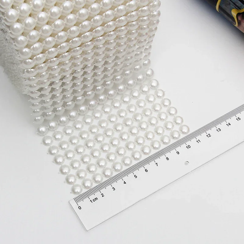 1 Yard 12 Rows 8.6mm Pearl Mes - Hotfix Rhinestone Sheet recension och pris