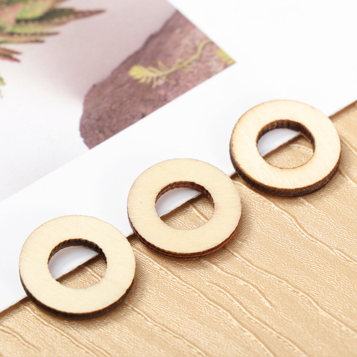 200Pcs Wooden Circle Embellish - Christmas Craft Embellishment recension och pris