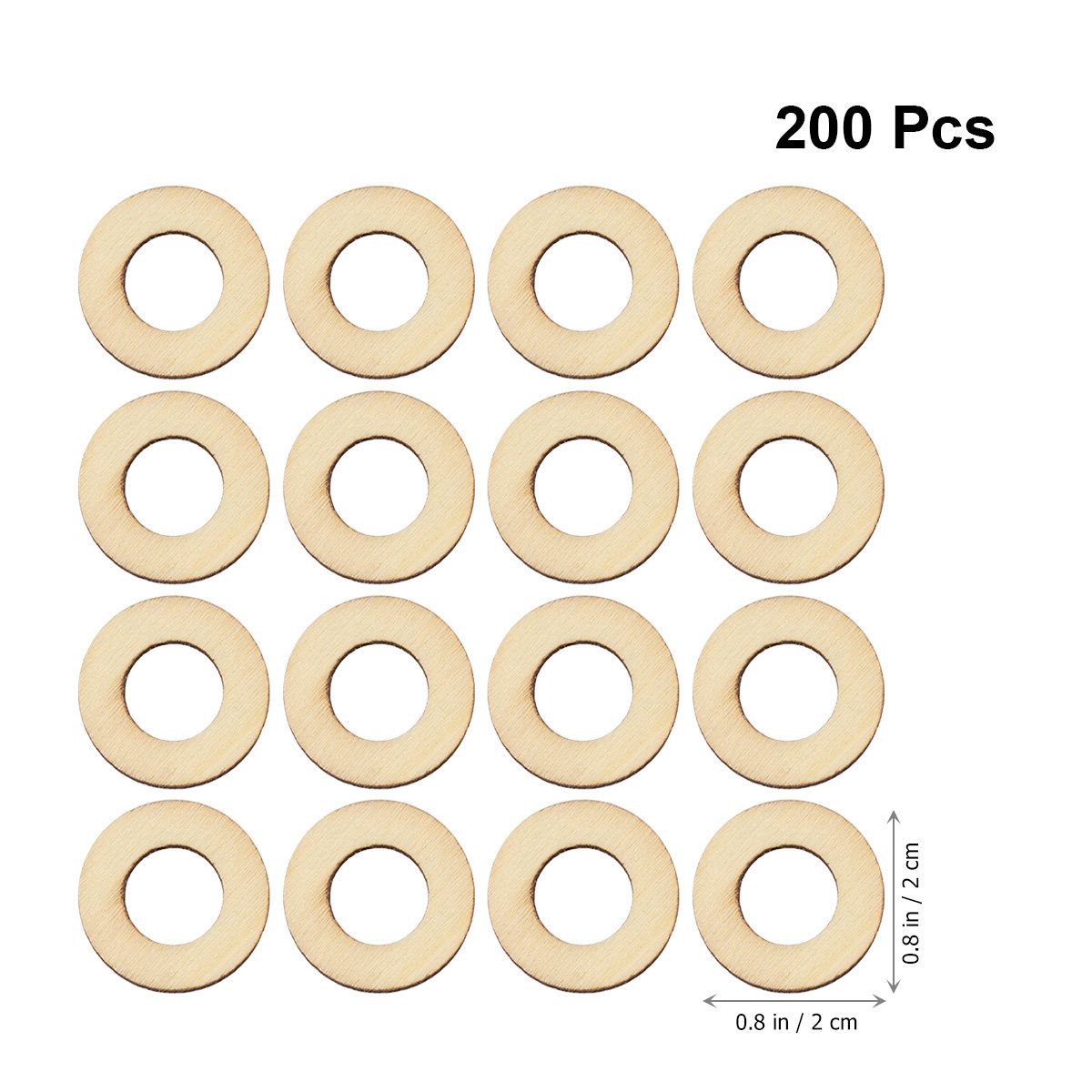 200Pcs Wooden Circle Embellish - Christmas Craft Embellishment recension och pris