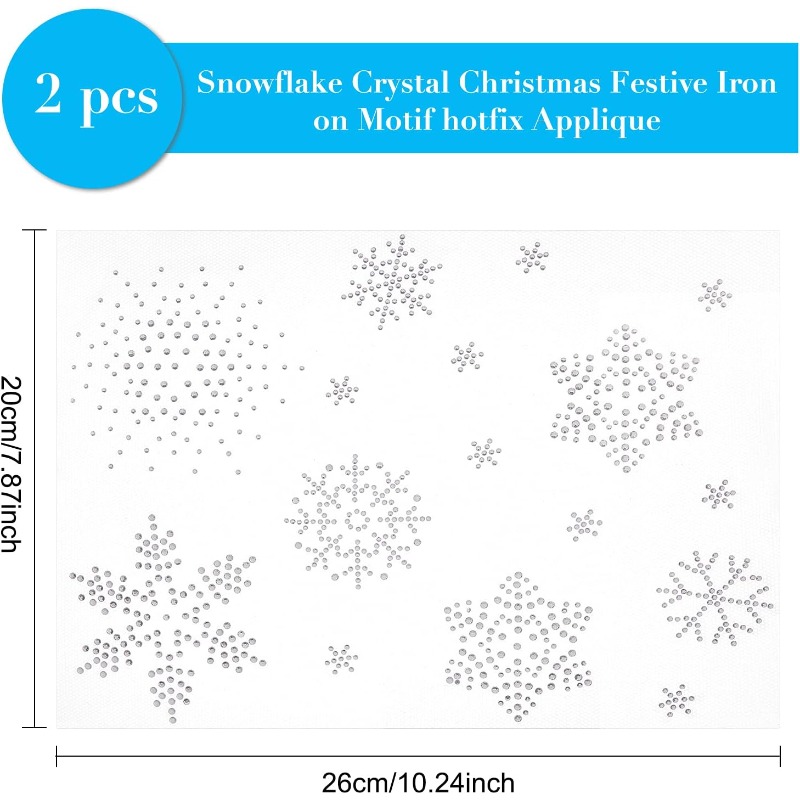2 Sheet Snowflake Iron on Rhin - Hotfix Rhinestone Sheet recension och pris